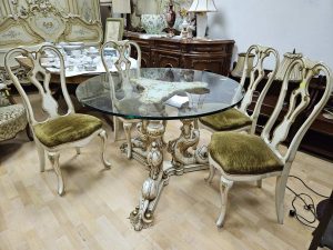 УНИКАЛЕН Комплект маса с 4 стола стил Рококо